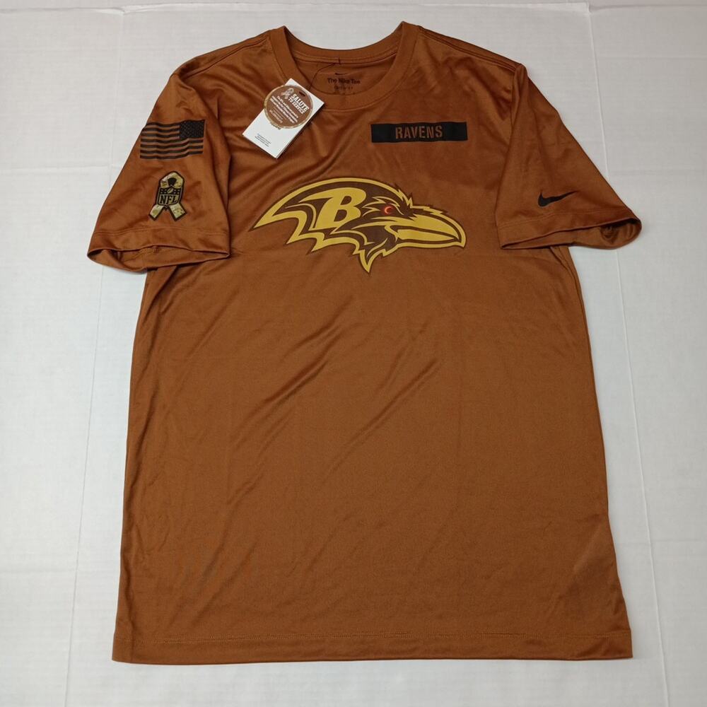 Nike Baltimore Ravens On-Field Salute To Service T-Shirt Men's M Medium Brown‎